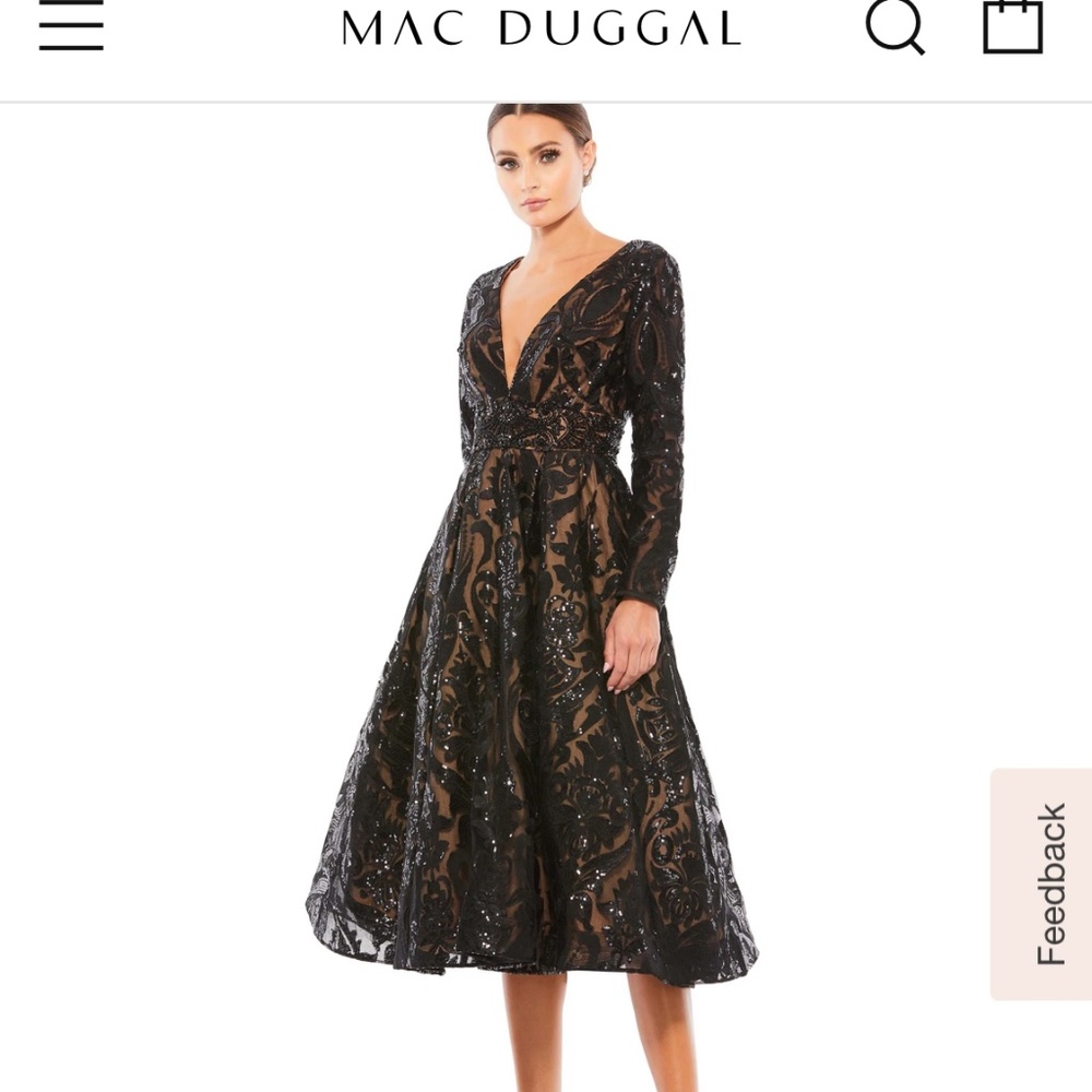 Beautiful Sequin Embellished A Line cocktail  MacDuggal dress.  Elegant and fun!